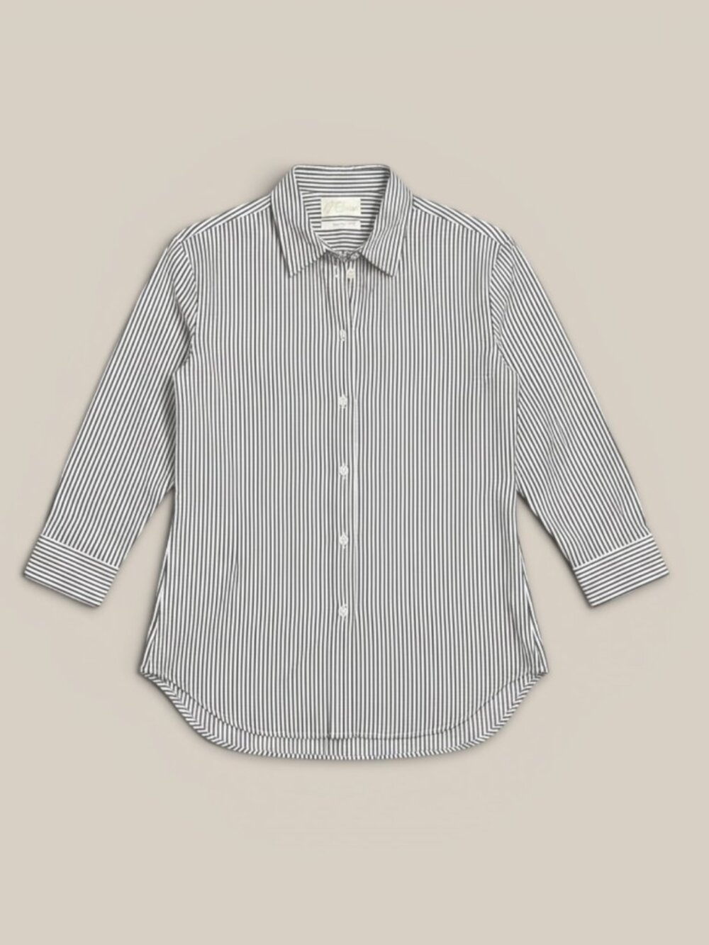 J Crew Etienne Oversized Navy White Stripe Cotton Button Down Shirt 4